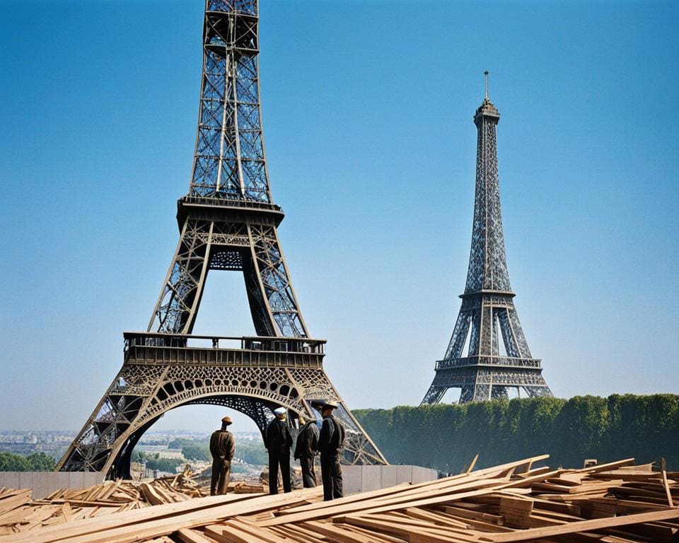 Gustave Eiffel in de bouw van de Eiffeltoren