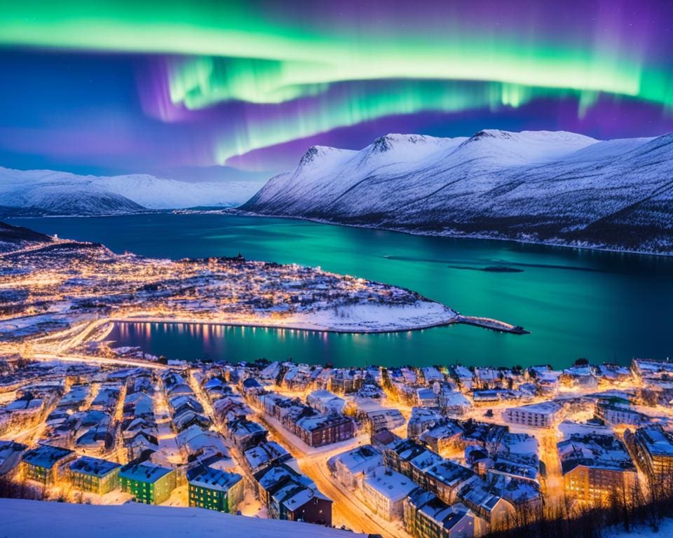 Het Noorderlicht in Tromsø, Noorwegen