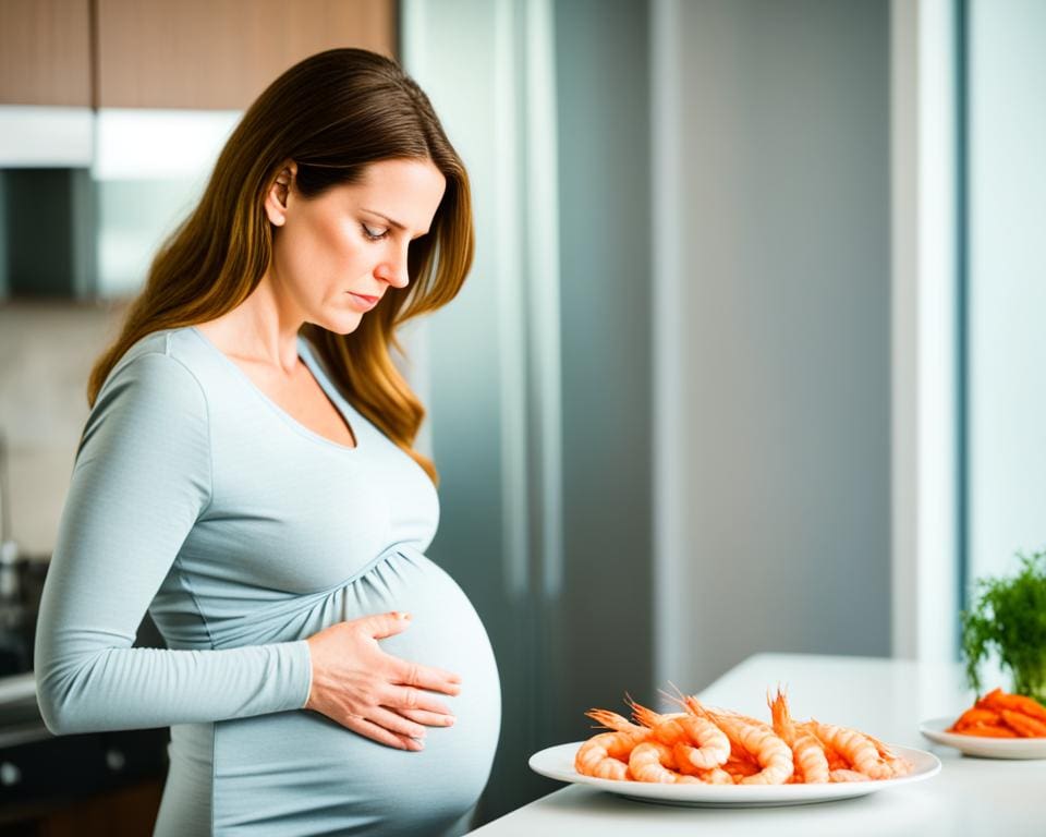 zwangerschap en garnaal allergie