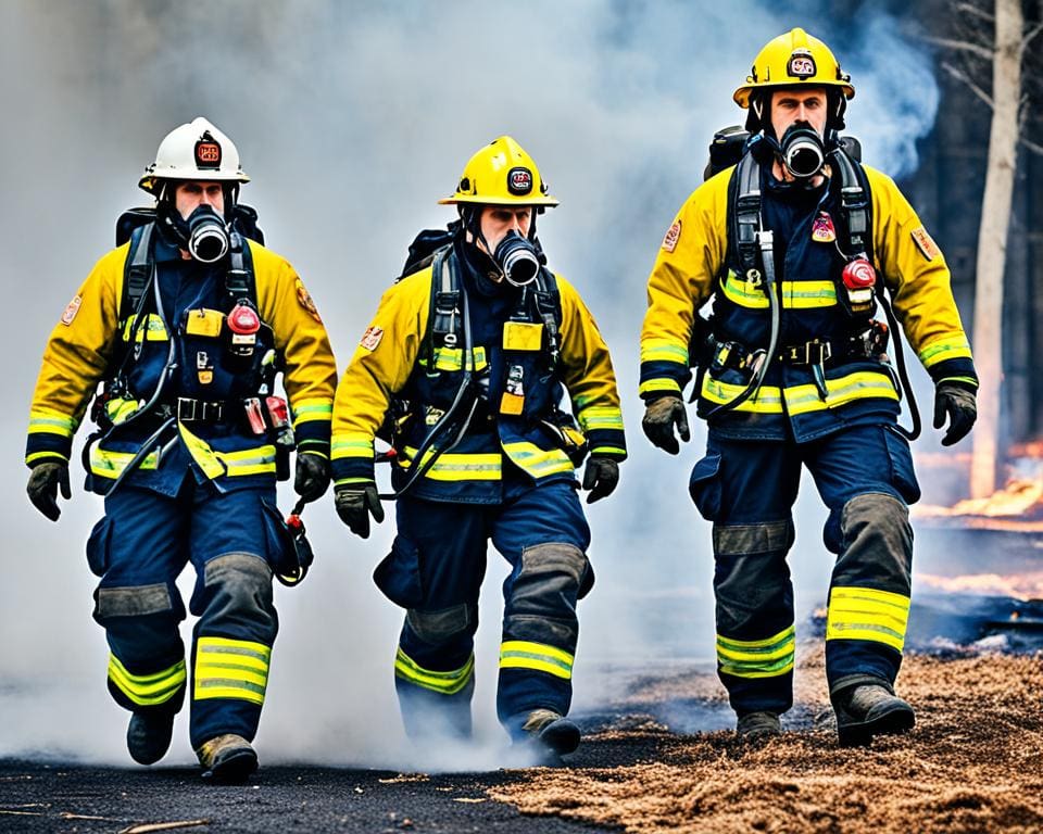 Brandweerhonden in actie