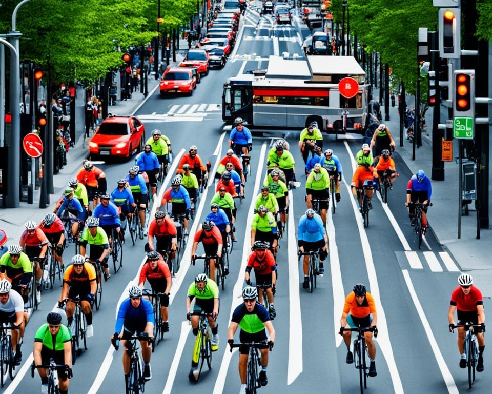 Fietsveiligheid in drukke steden