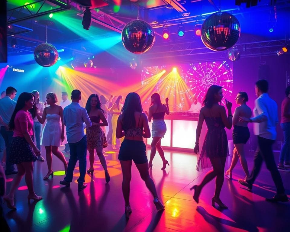 dansbare muziek op de dansvloer tijdens een disco feest