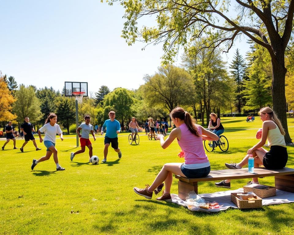 populaire sporten in het park