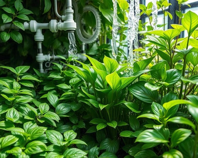 Automatische plantbesproeiingssystemen voor groene planten