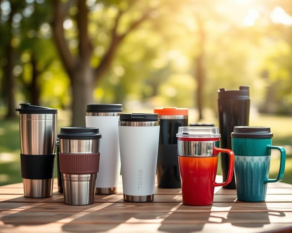 Koffiemokken met deksel voor onderweg