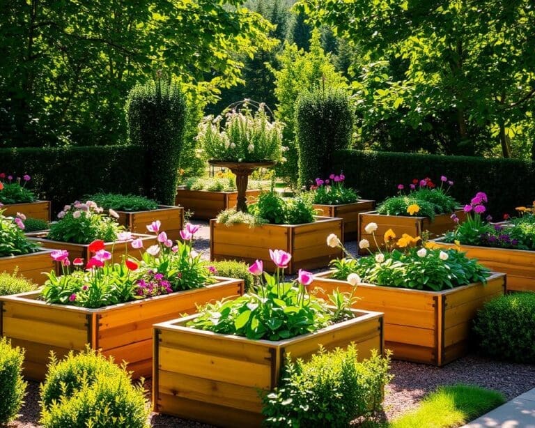 Plantenbakken voor een groene tuin