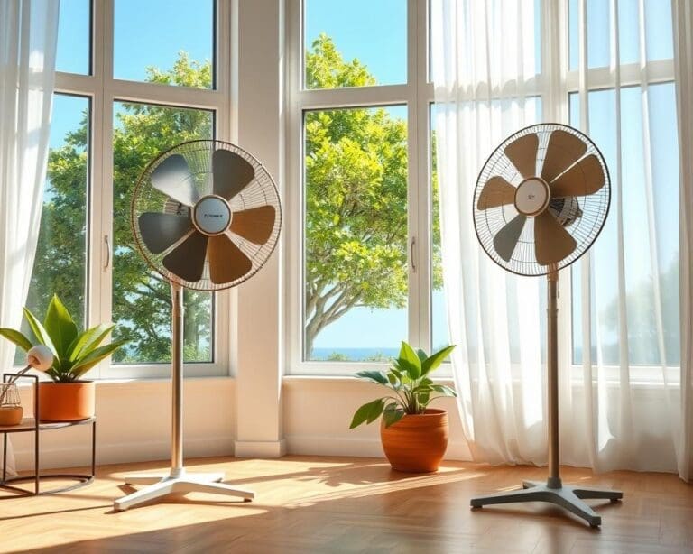 Staande ventilatoren voor verkoeling in de zomer